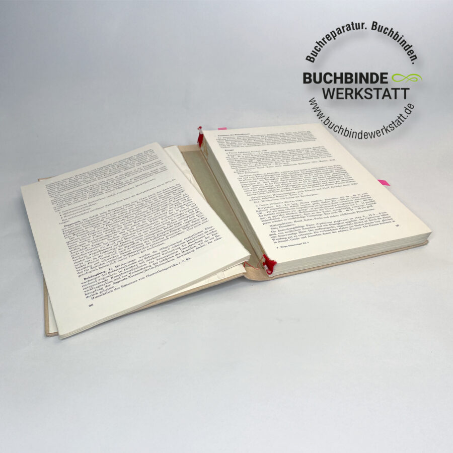 Buchrücken leicht beschädigt. Seiten lösen sich.