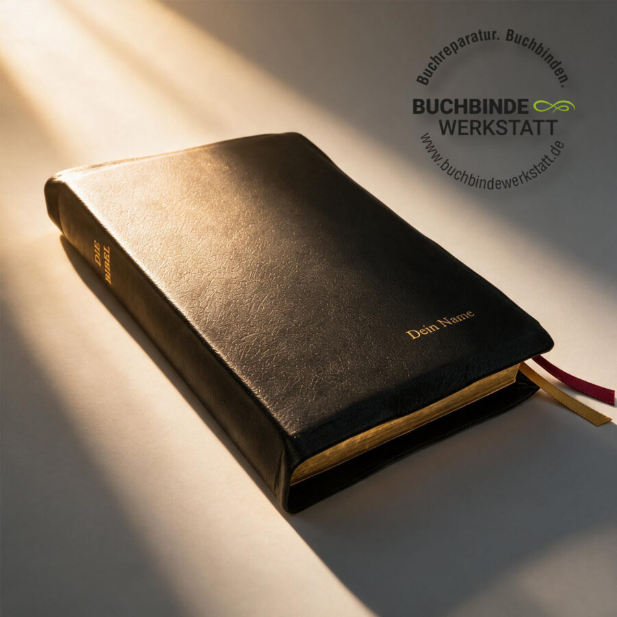Bibel mit Lederrand zum Schutz des Goldschnittes
